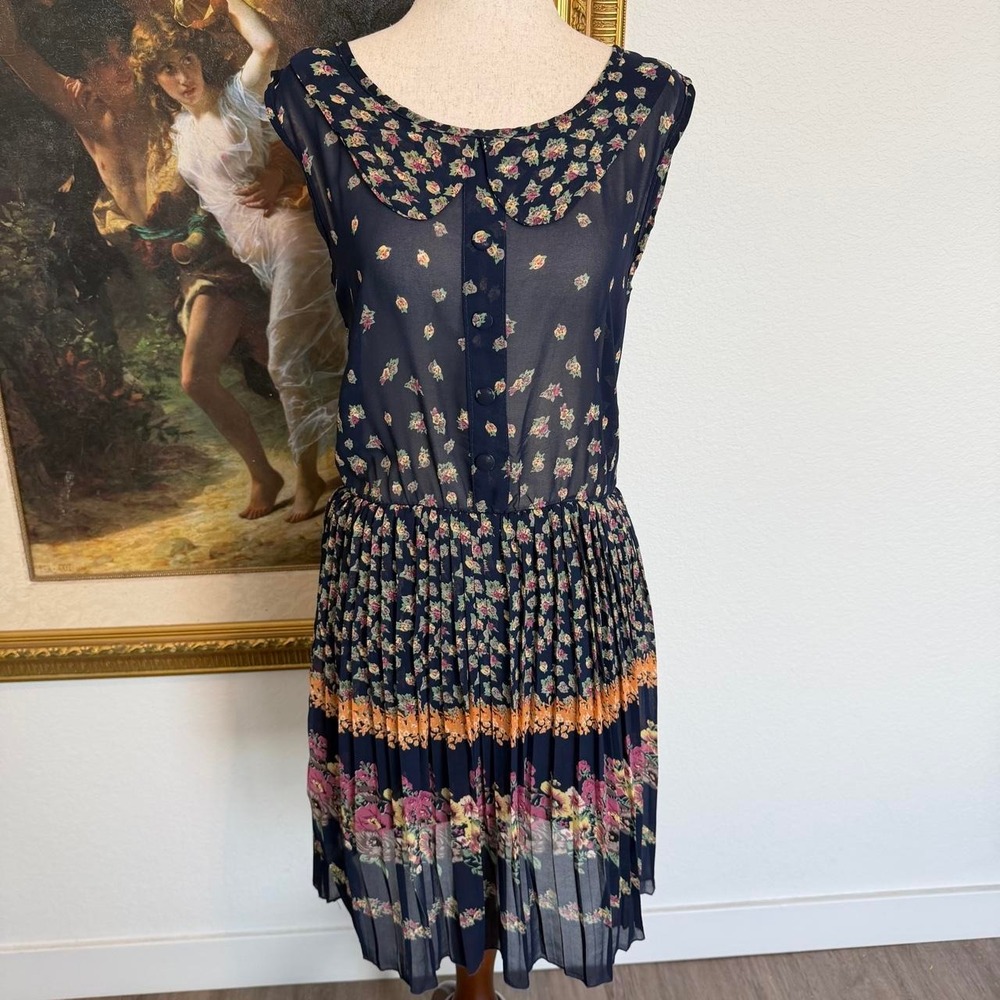 Tumblr Twee Girl Floral Peter Pan Collared Dress